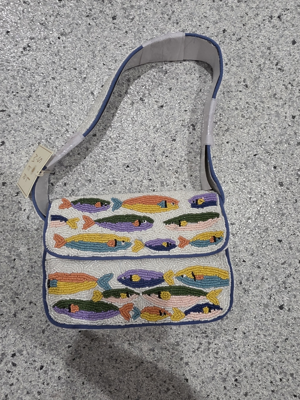 NWT Sol Mer Beaded Tropical Fish Shoulder Bag Purse $88